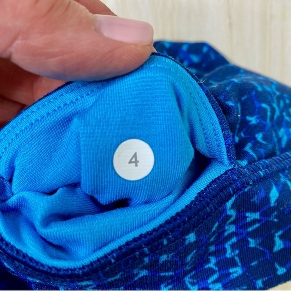 Lululemon Pure practice pant athletic leggings blue criss cross back size 4 - Picture 2 of 9